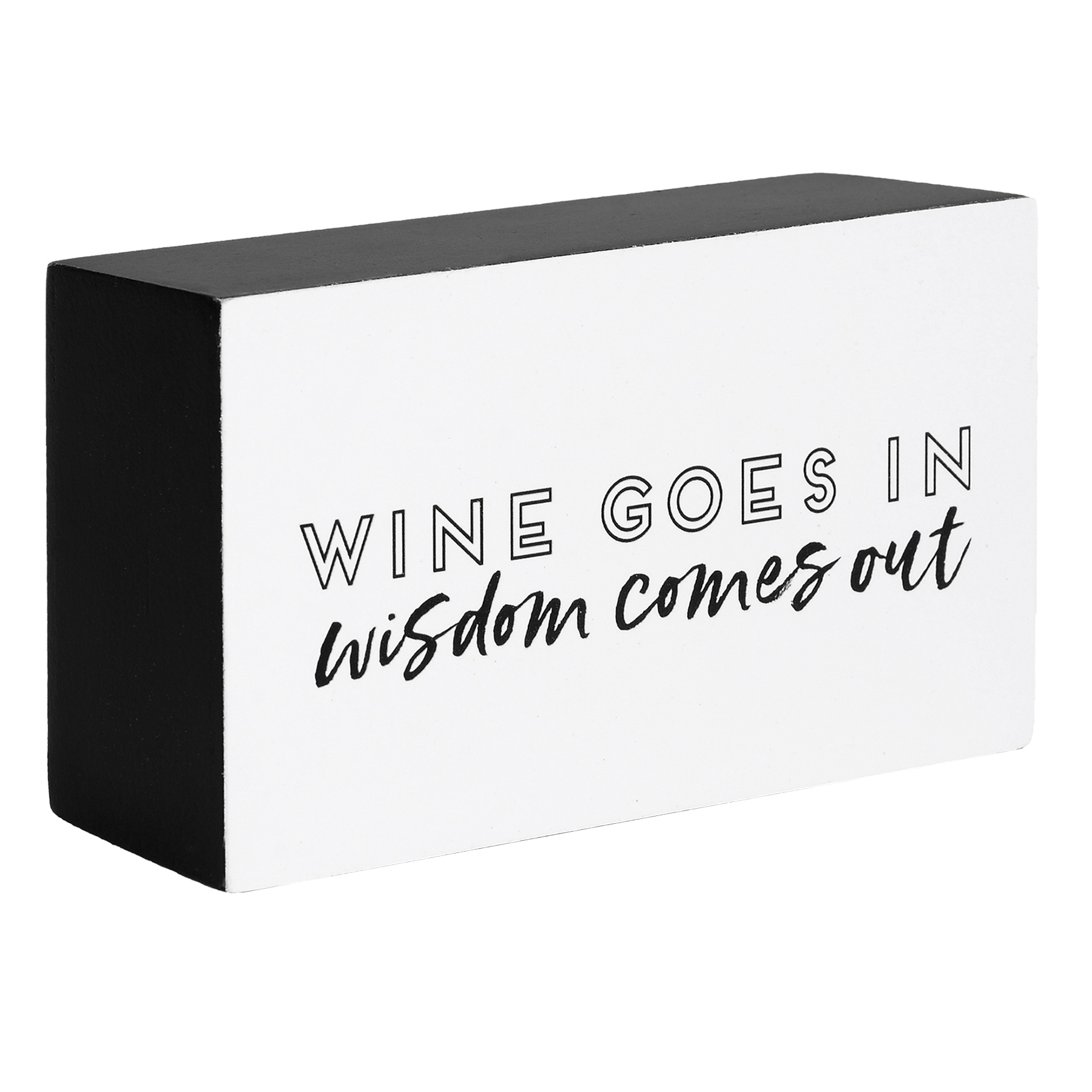 With Discount Wine Goes In Decorative Block, 3x5 in United States